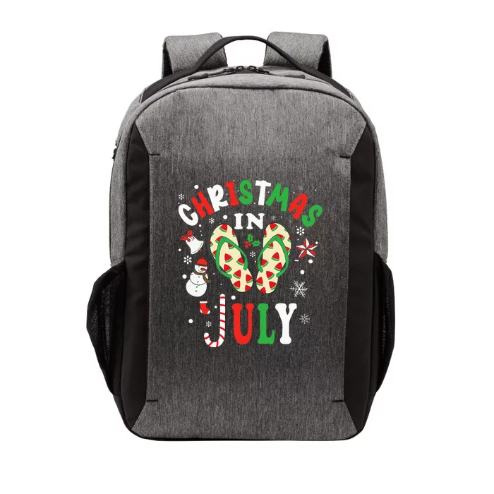 Christmas In July Flip Flops Summer Vacation Beach Lovers Vector Backpack