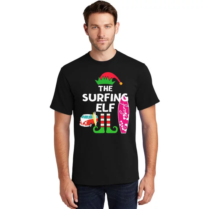 Christmas In July Surfing Elf Summer Beach Vacation Party Tall T-Shirt