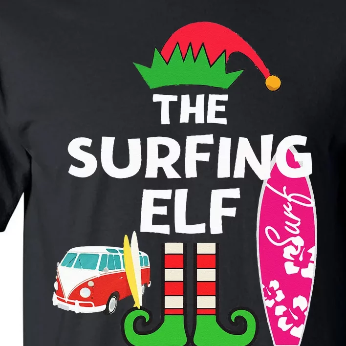 Christmas In July Surfing Elf Summer Beach Vacation Party Tall T-Shirt