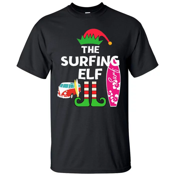 Christmas In July Surfing Elf Summer Beach Vacation Party Tall T-Shirt