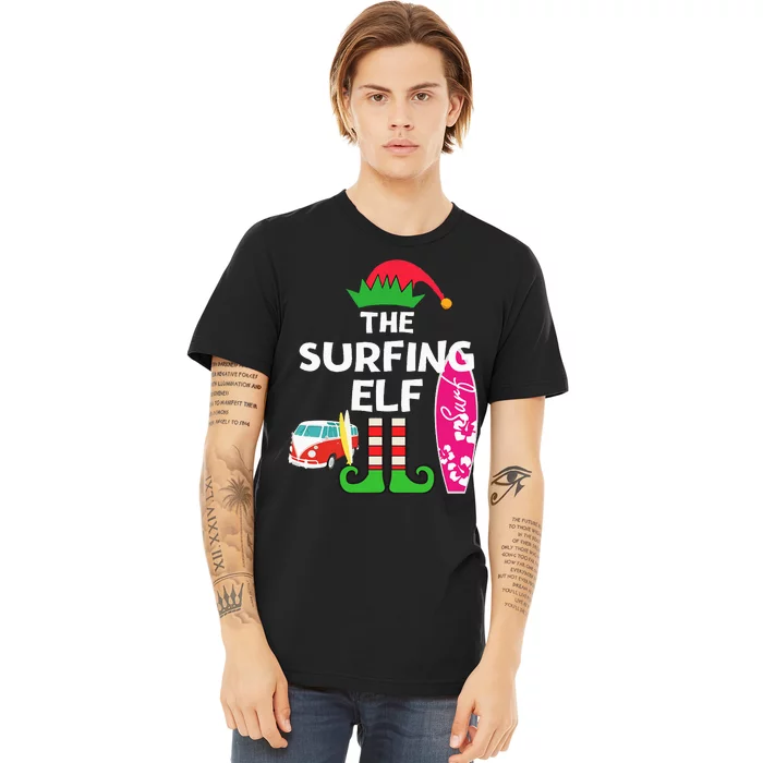 Christmas In July Surfing Elf Summer Beach Vacation Party Premium T-Shirt