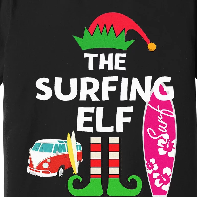 Christmas In July Surfing Elf Summer Beach Vacation Party Premium T-Shirt