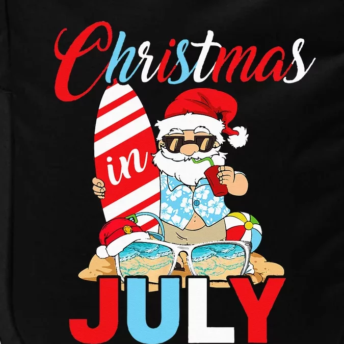 Christmas In July Santa Hawaiian Summer Surf Surfing Surfer Impact Tech Backpack