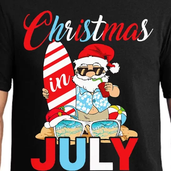 Christmas In July Santa Hawaiian Summer Surf Surfing Surfer Pajama Set