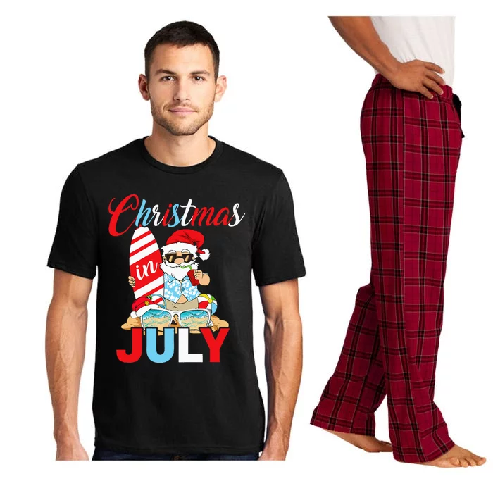 Christmas In July Santa Hawaiian Summer Surf Surfing Surfer Pajama Set