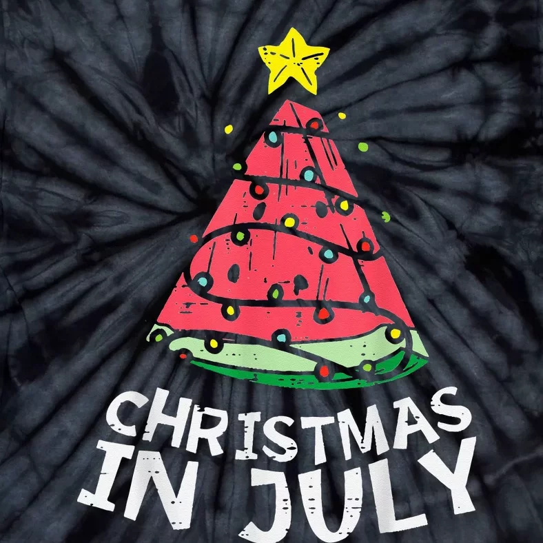 christmas in july watermelon xmas tree summer trending Tie-Dye T-Shirt