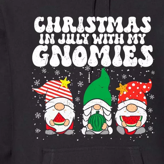 Christmas In July Summer Vacation Hanging With My Gnomies Premium Hoodie