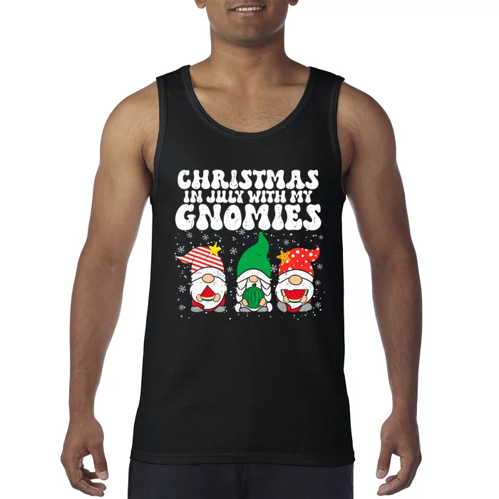 Christmas In July Summer Vacation Hanging With My Gnomies Tank Top