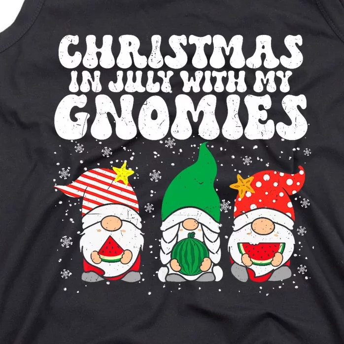 Christmas In July Summer Vacation Hanging With My Gnomies Tank Top