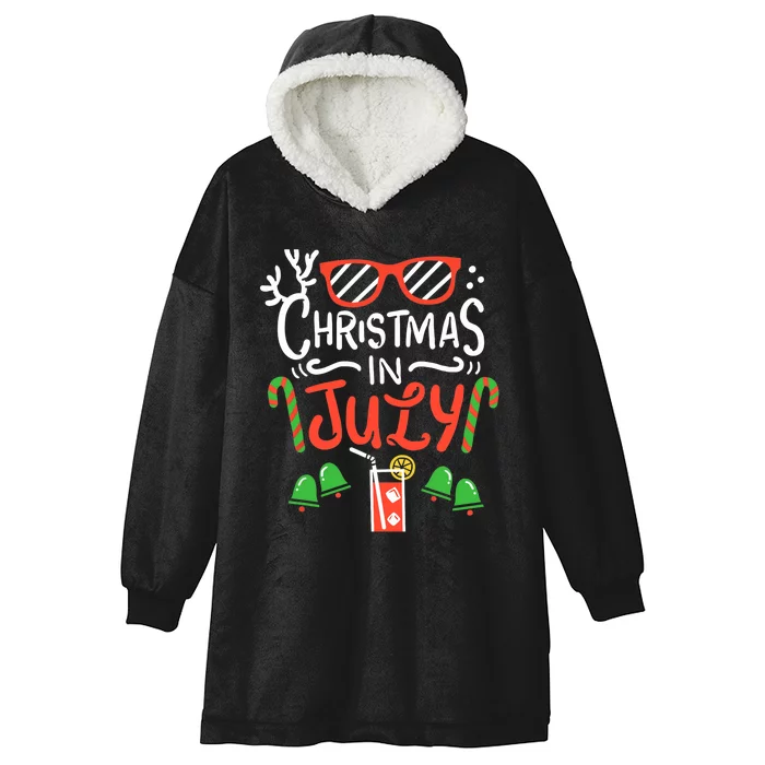 Christmas In July Summer Beach Vacation Hooded Wearable Blanket