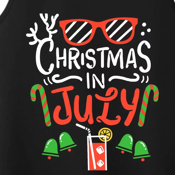 Christmas In July Summer Beach Vacation Performance Tank