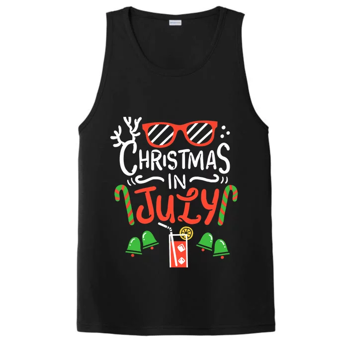 Christmas In July Summer Beach Vacation Performance Tank