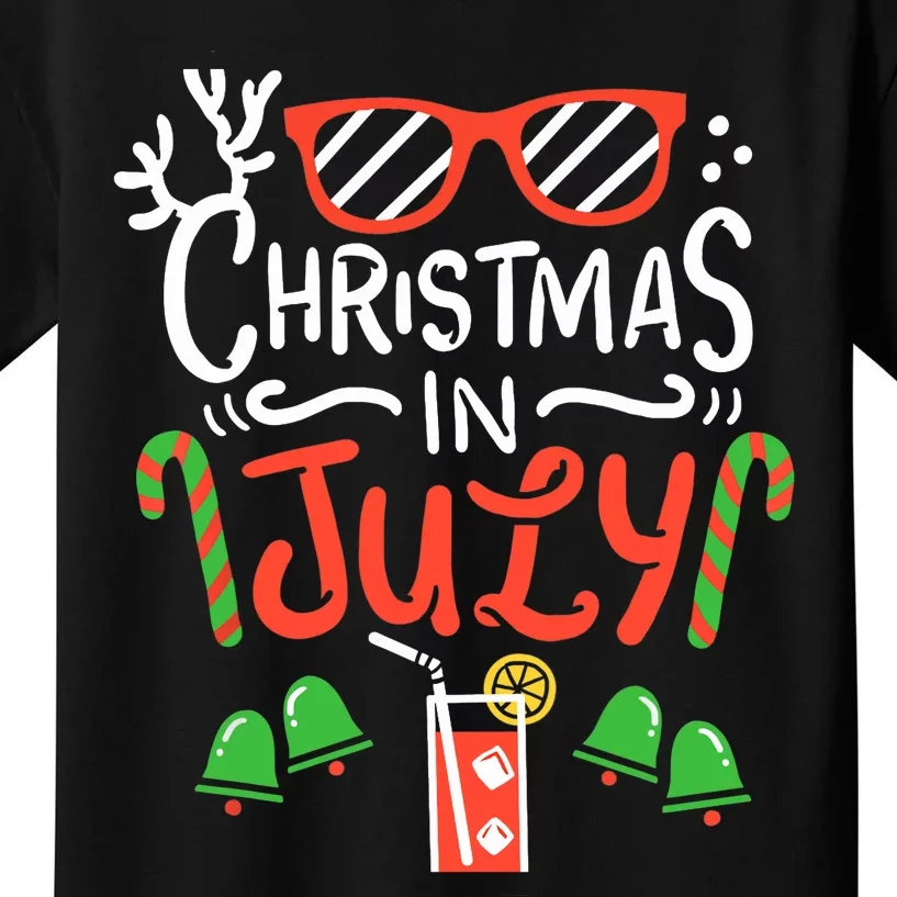 Christmas In July Summer Beach Vacation Kids T-Shirt