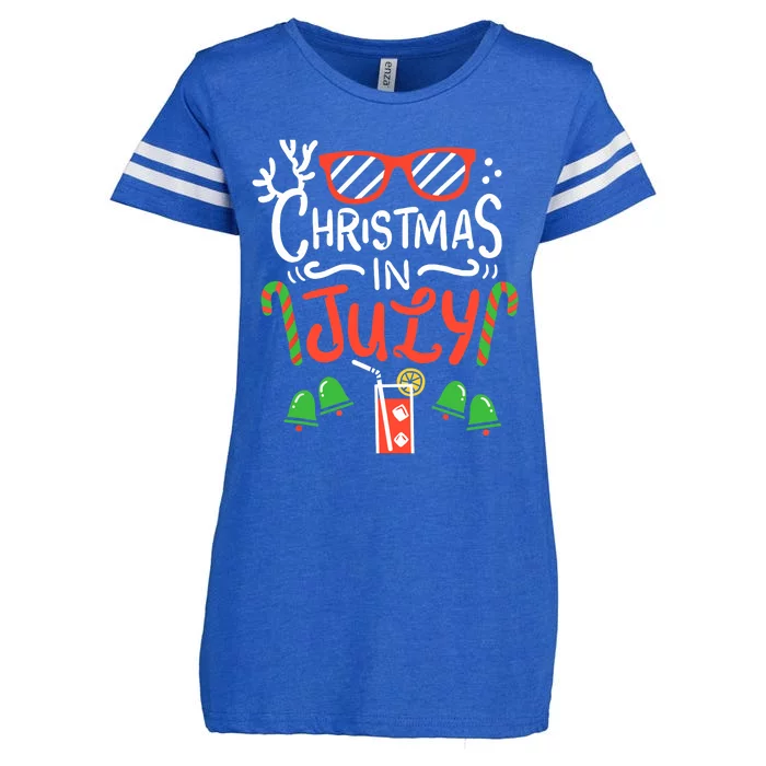 Christmas In July Summer Beach Vacation Enza Ladies Jersey Football T-Shirt