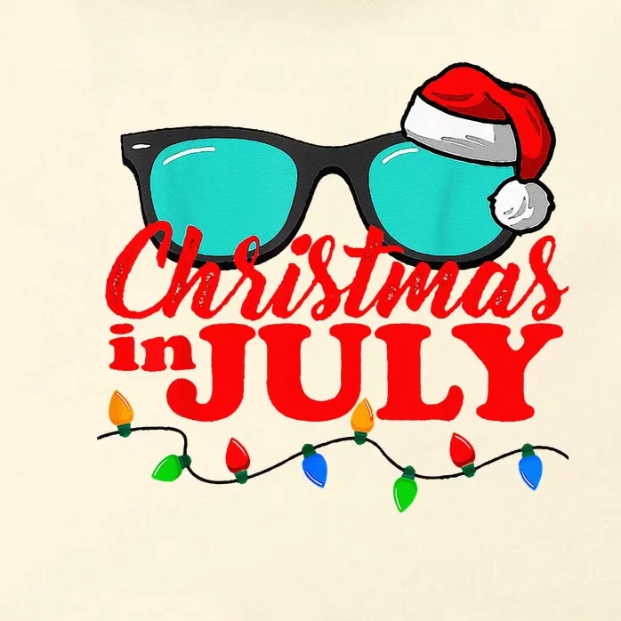 Christmas In July Santa Hat Sunglasses Summer Celebration Zip Tote Bag