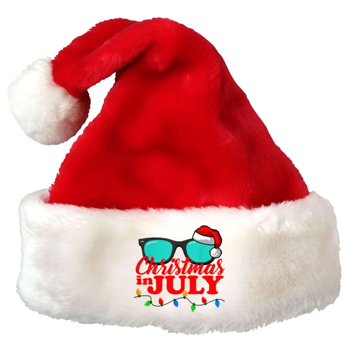 Christmas In July Santa Hat Sunglasses Summer Celebration Premium Christmas Santa Hat