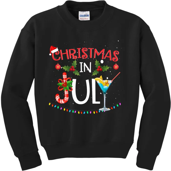 Christmas In July Summer Beach Vacation Kids Sweatshirt