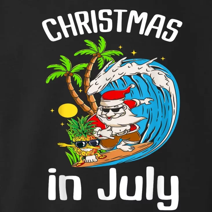 Christmas In July Santa Hawaiian Summer Surf Surfing Surfer Toddler Hoodie