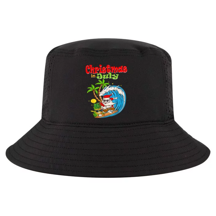 Christmas In July Santa Hawaiian Summer Surf Surfing Surfer Cool Comfort Performance Bucket Hat