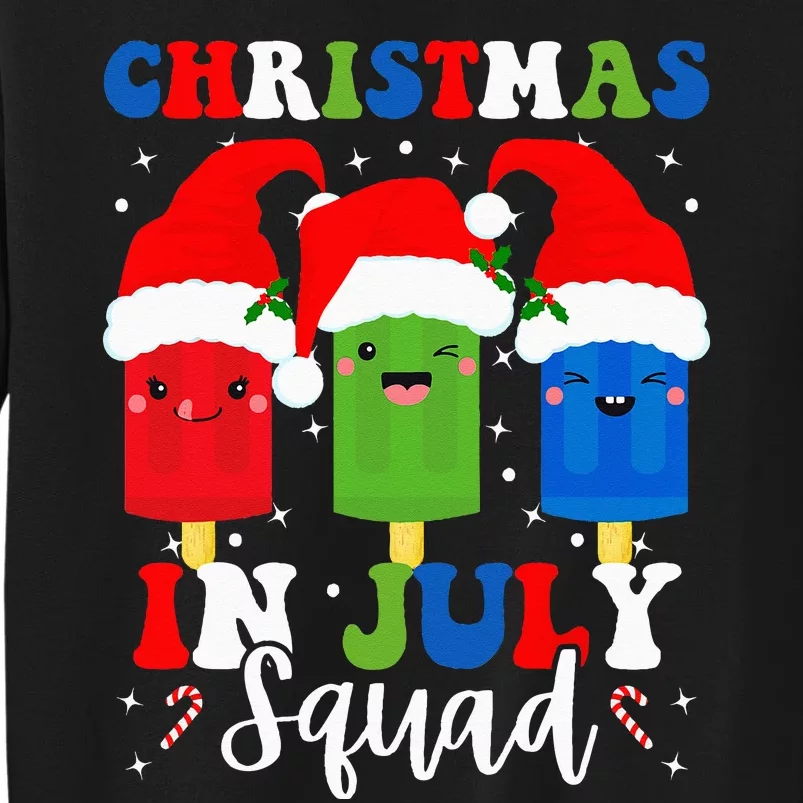 Christmas In July Squad Santa Hats Popsicles Xmas Vibes Sweatshirt