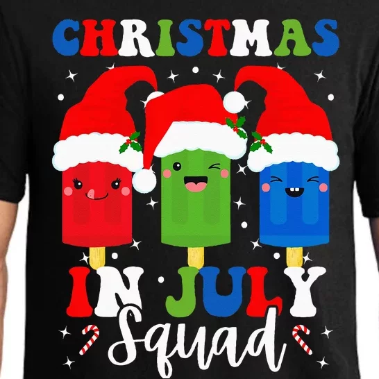 Christmas In July Squad Santa Hats Popsicles Xmas Vibes Pajama Set