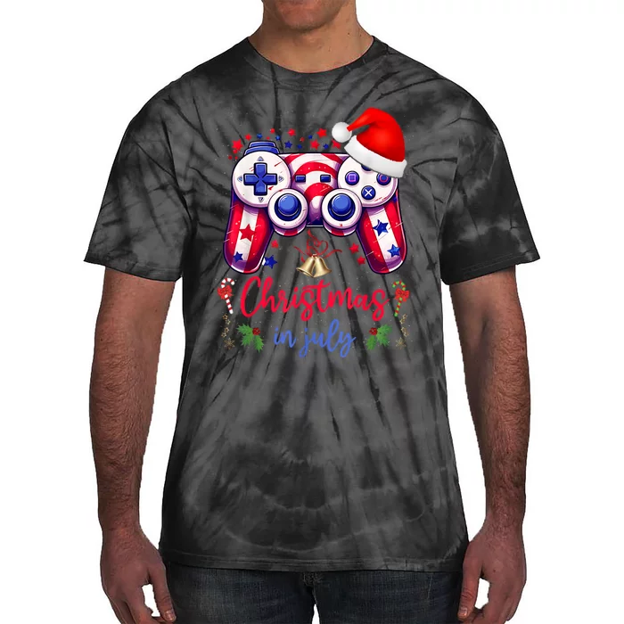 Christmas In July Funny Game Controller Lovers Men Women Tie-Dye T-Shirt