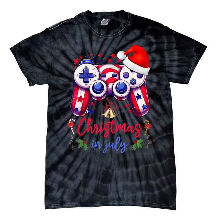 Christmas In July Funny Game Controller Lovers Men Women Tie-Dye T-Shirt