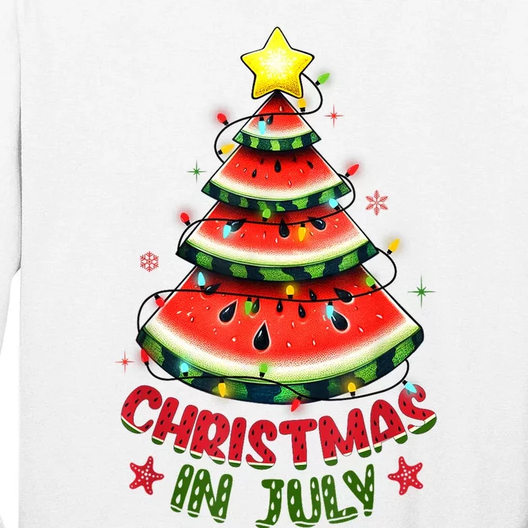 Christmas In July Watermelon Xmas Tree Tall Long Sleeve T-Shirt