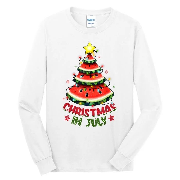 Christmas In July Watermelon Xmas Tree Tall Long Sleeve T-Shirt