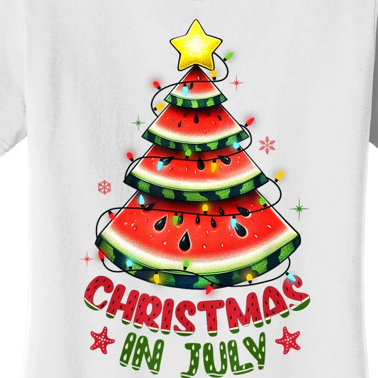 Christmas In July Watermelon Xmas Tree Women's T-Shirt