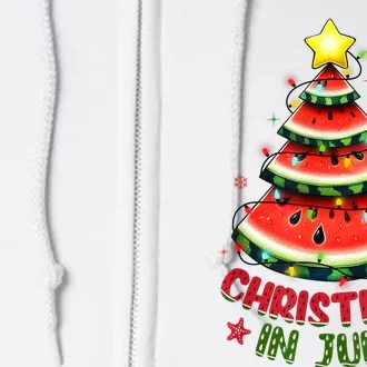 Christmas In July Watermelon Xmas Tree Full Zip Hoodie