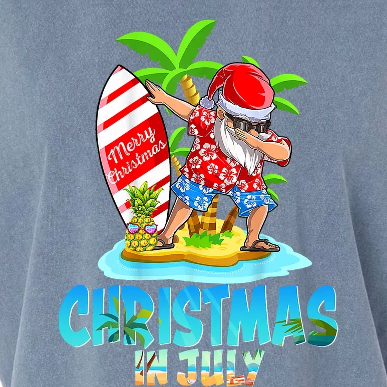 Christmas In July Santa Dab Hawaiian Summer Dabbing Surfing Garment-Dyed Women's Muscle Tee