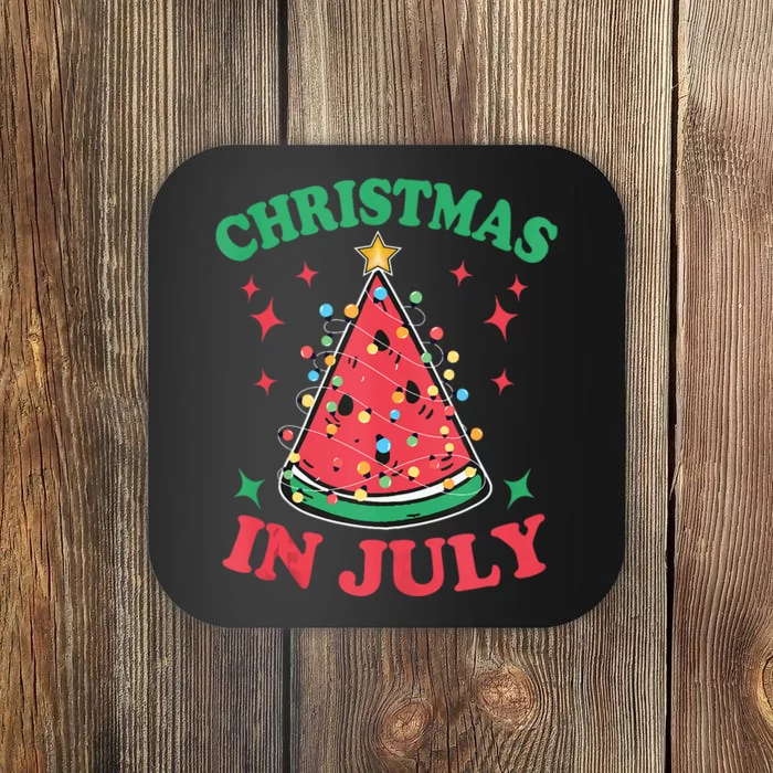 Christmas In July Melon Xmas Tree Hawaii Summer Party Tank Top Coaster