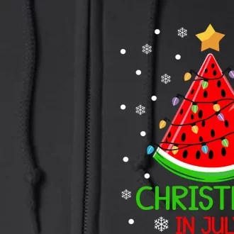 Christmas In July Watermelon Xmas Tree Summer Full Zip Hoodie