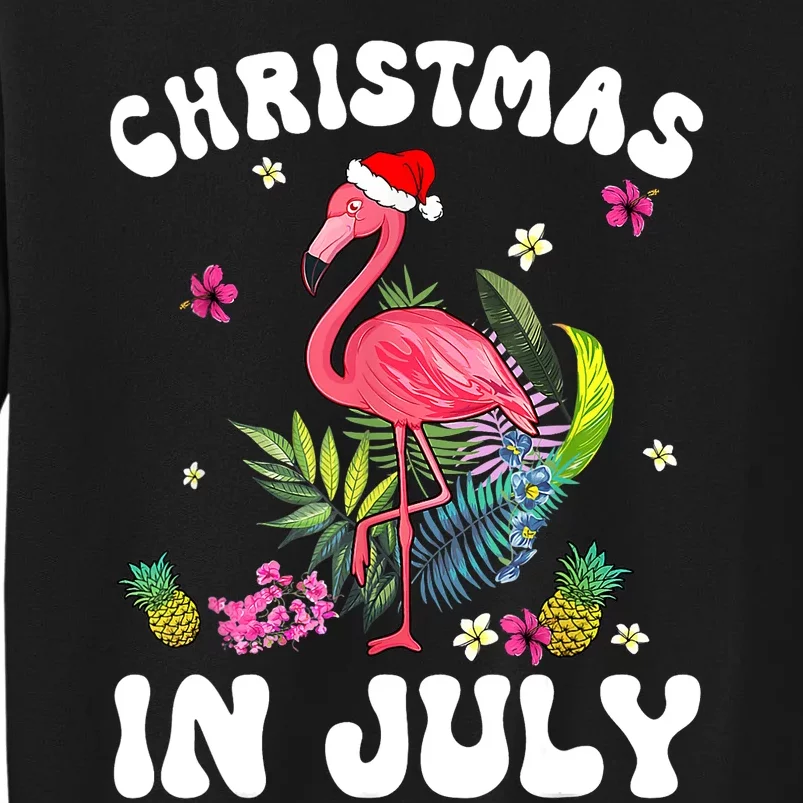 Christmas In July For Women Pink Flamingo Pink Women Sweatshirt