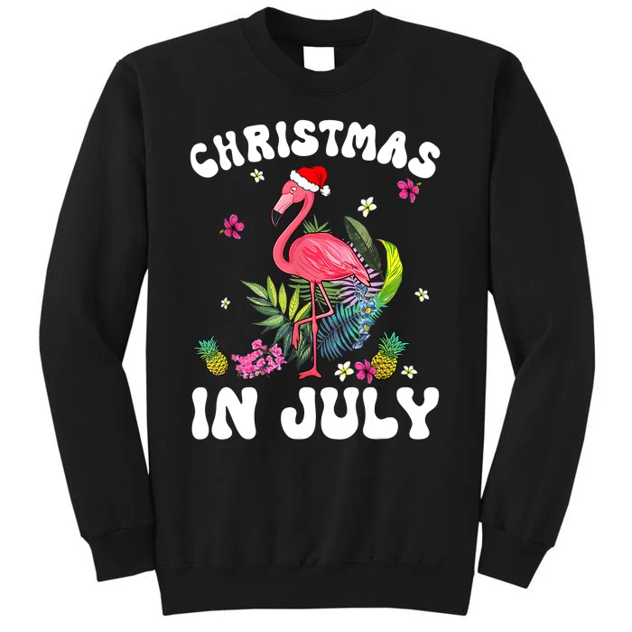 Christmas In July For Women Pink Flamingo Pink Women Sweatshirt