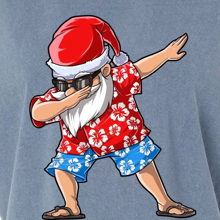 Christmas In July Dabbing Santa Hawaiian Xmas Dab Garment-Dyed Women's Muscle Tee