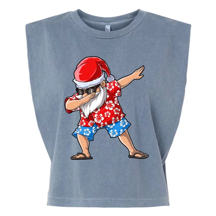 Christmas In July Dabbing Santa Hawaiian Xmas Dab Garment-Dyed Women's Muscle Tee