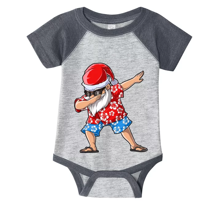 Christmas In July Dabbing Santa Hawaiian Xmas Dab Infant Baby Jersey Bodysuit