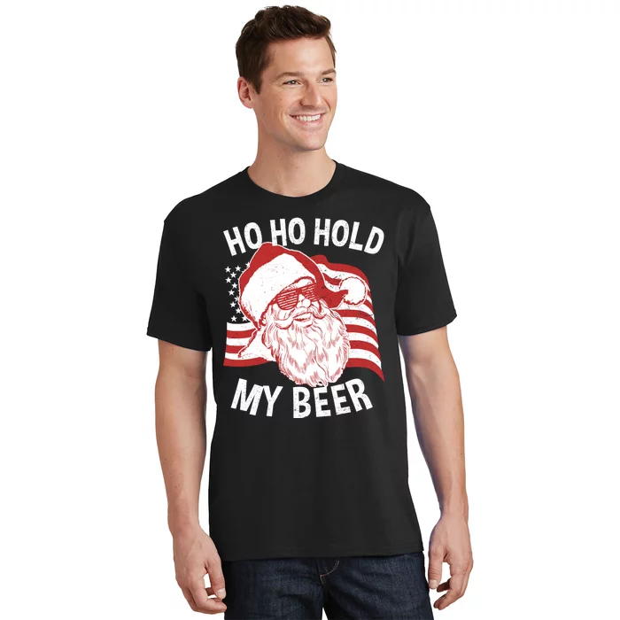 Christmas In July Funny | Santa Ho Ho Hold My Beer T-Shirt