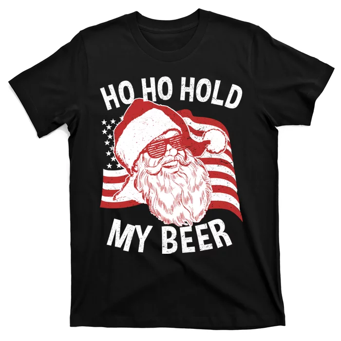 Christmas In July Funny | Santa Ho Ho Hold My Beer T-Shirt