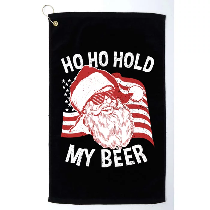 Christmas In July Funny | Santa Ho Ho Hold My Beer Platinum Collection Golf Towel