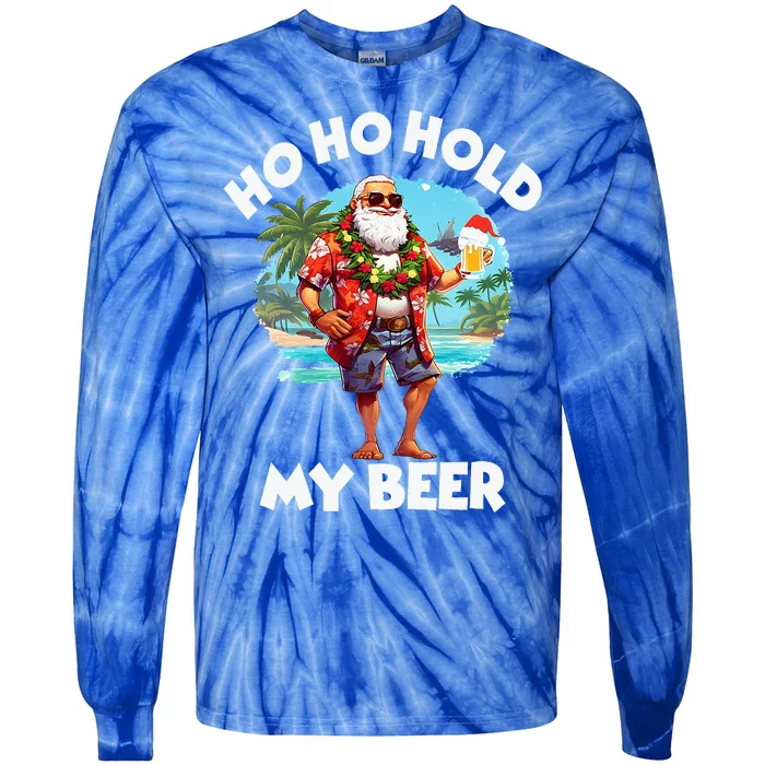 Christmas In July Summer Santa Sunglasses Tie-Dye Long Sleeve Shirt