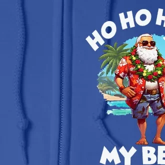 Christmas In July Summer Santa Sunglasses Full Zip Hoodie