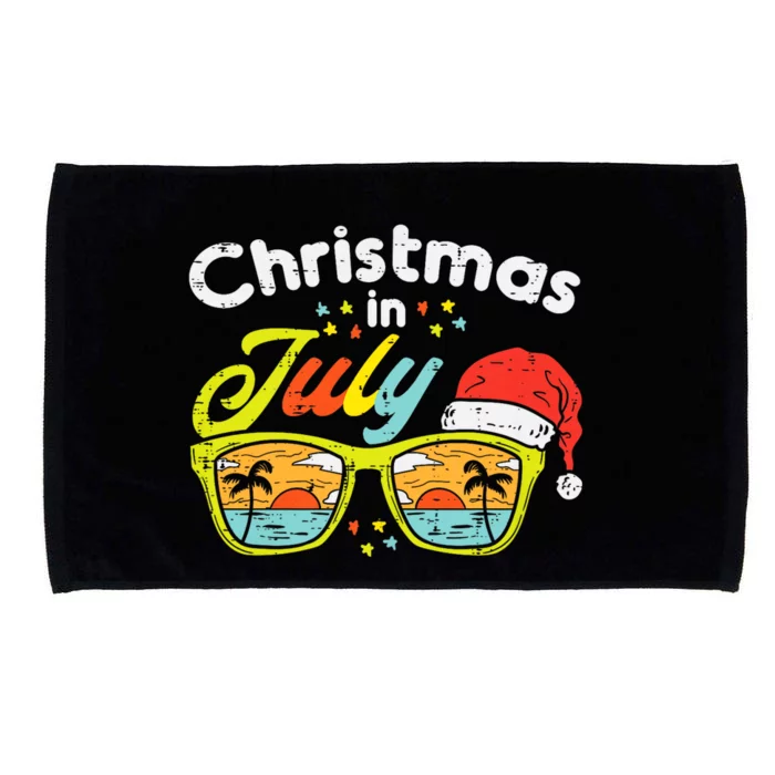 Christmas In July Sunglasses Santa Beach Summer Summer Xmas Microfiber Hand Towel