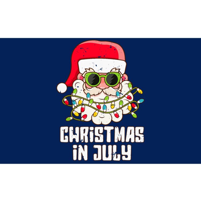 christmas in july santa hat sunglasses beach summer Bumper Sticker