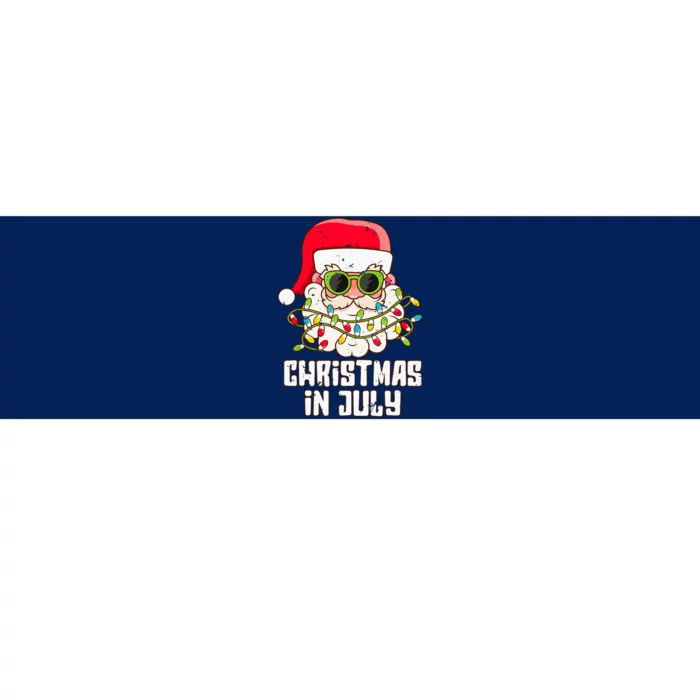 christmas in july santa hat sunglasses beach summer Bumper Sticker