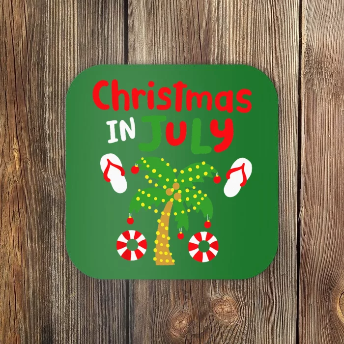 Christmas in July Funny Summer Xmas Coaster