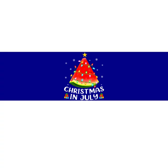 Christmas In July Watermelon Christmas Tree Summer Vacation Bumper Sticker