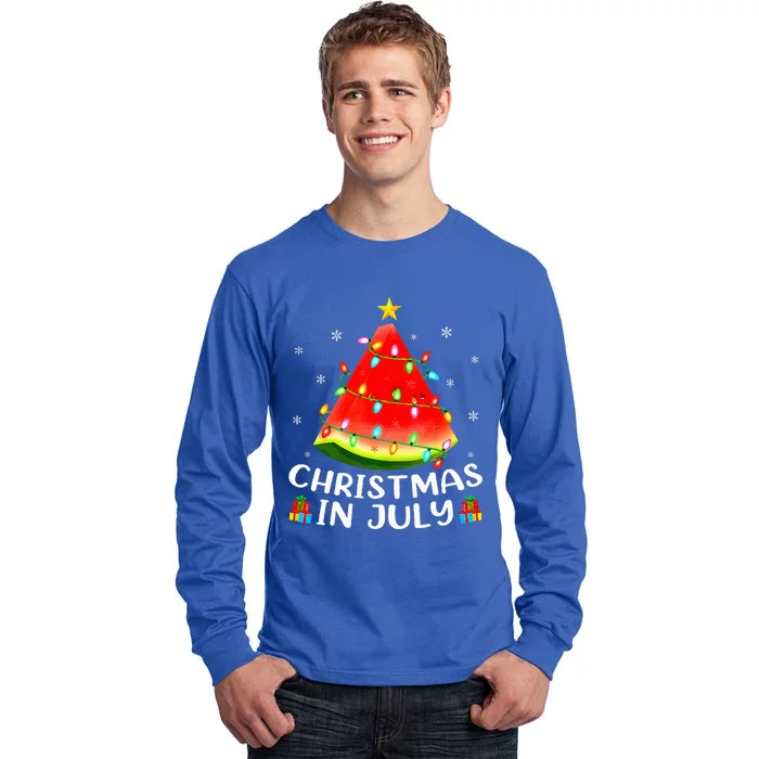 Christmas In July Watermelon Christmas Tree Summer Vacation Tall Long Sleeve T-Shirt